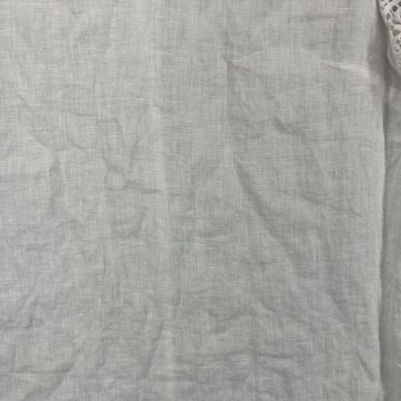 J.Crew Blouse Womens 4 White Linen Lace Short Sleeve Crochet‎ Summer Boho Top - Picture 6 of 16